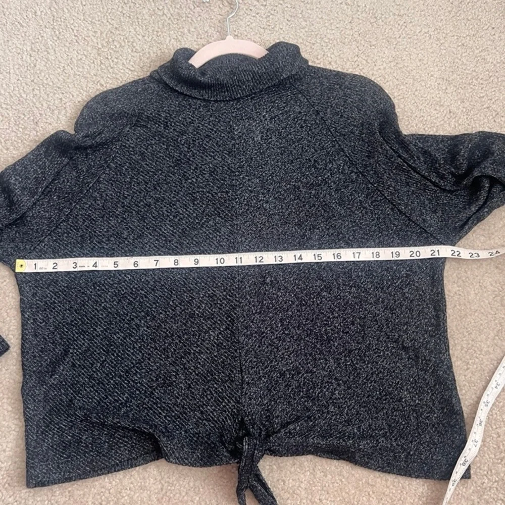 Express One Eleven Tie-Front Top Cowl Neck Long Sleeve Knit‎ Gray M